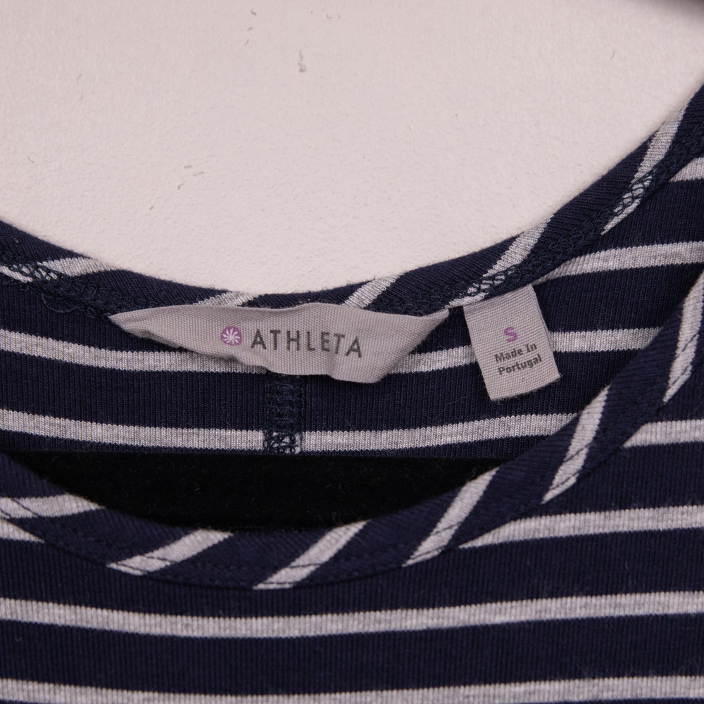 Athleta Super Swing sleeveless blue striped dress-S - Picture 4 of 5